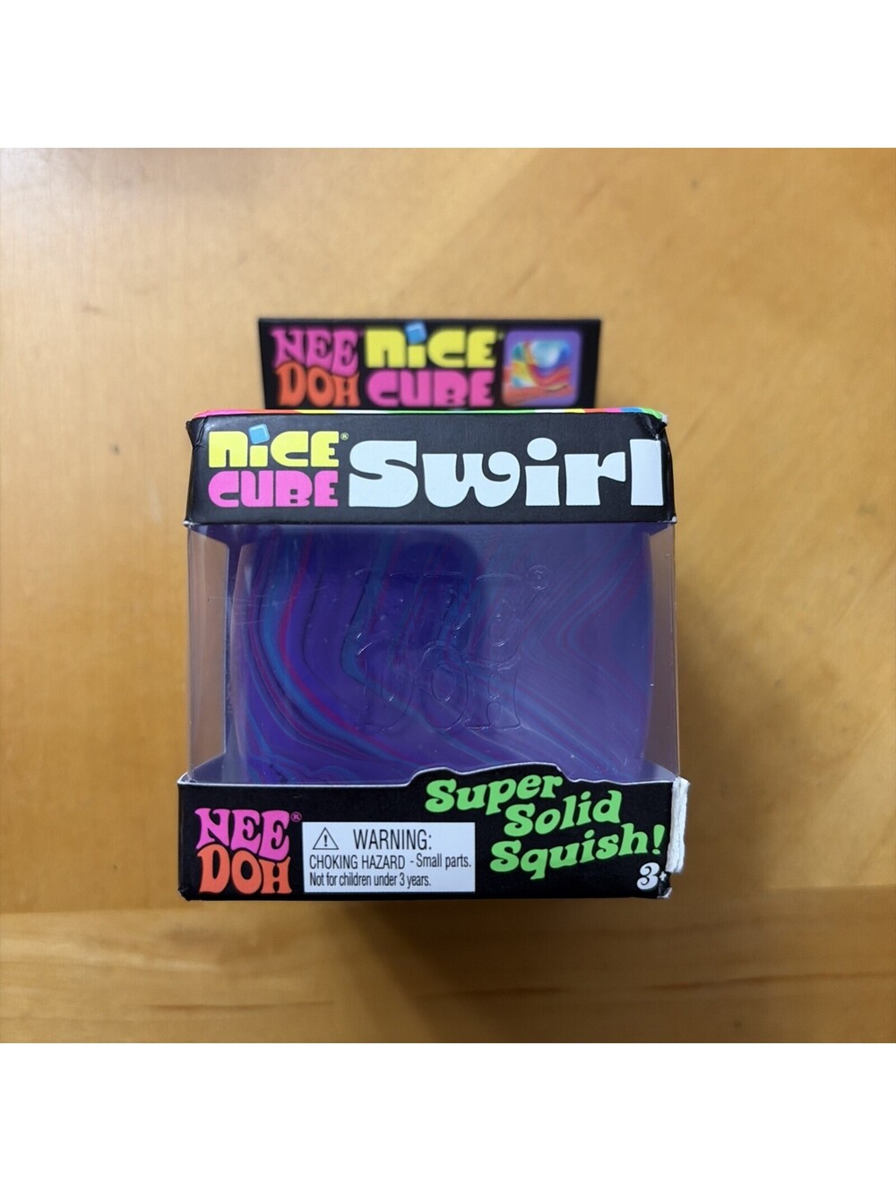 Schylling NeeDoh Nice Cube Swirl Super Solid Squish Squeeze Toy Purple/Blue/Pink